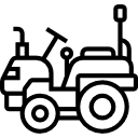 pictogramme d'un tracteur logistique en contour noir