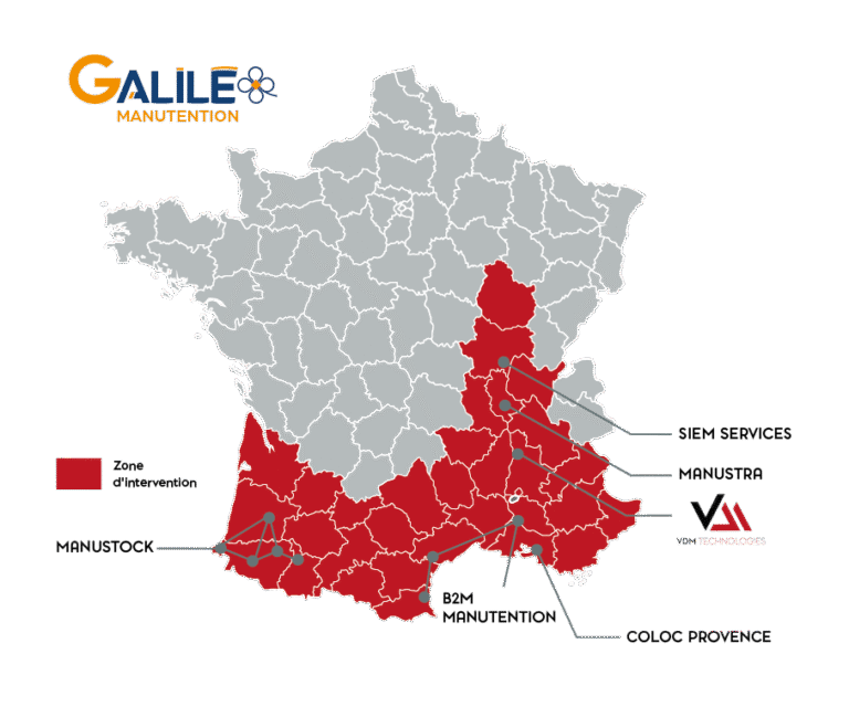 VDM Technologies sur la carte des filiales de Galilé Manutention